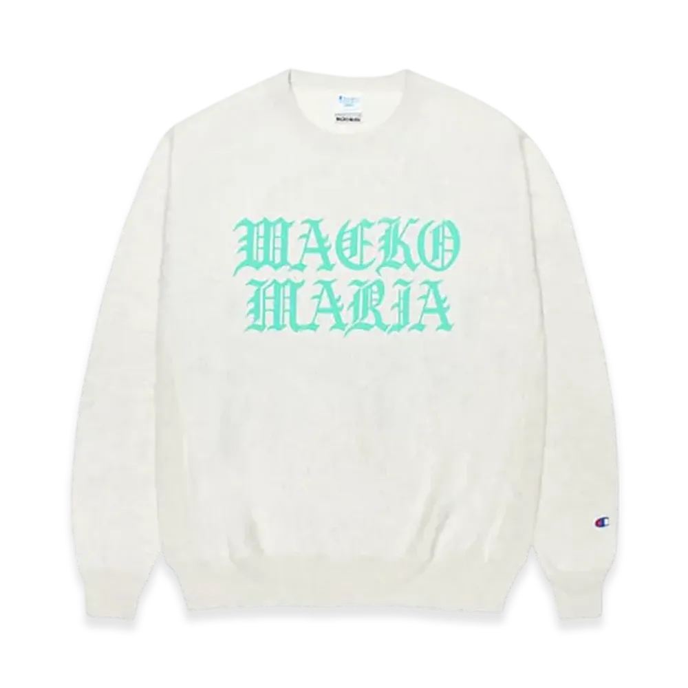 WACKO MARIA x Champion Reverse Weave Crew Neck Sweat Shirt "Oatmeal"