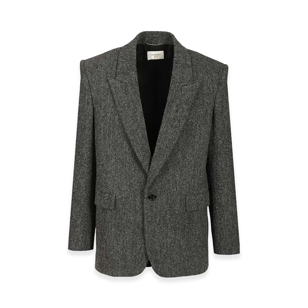 Saint Laurent Look 4 - Veste Un Bouton Col "Black"