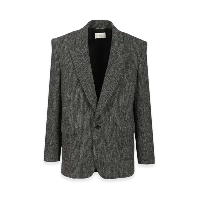 Saint Laurent Look 4 - Veste Un Bouton Col "Black"
