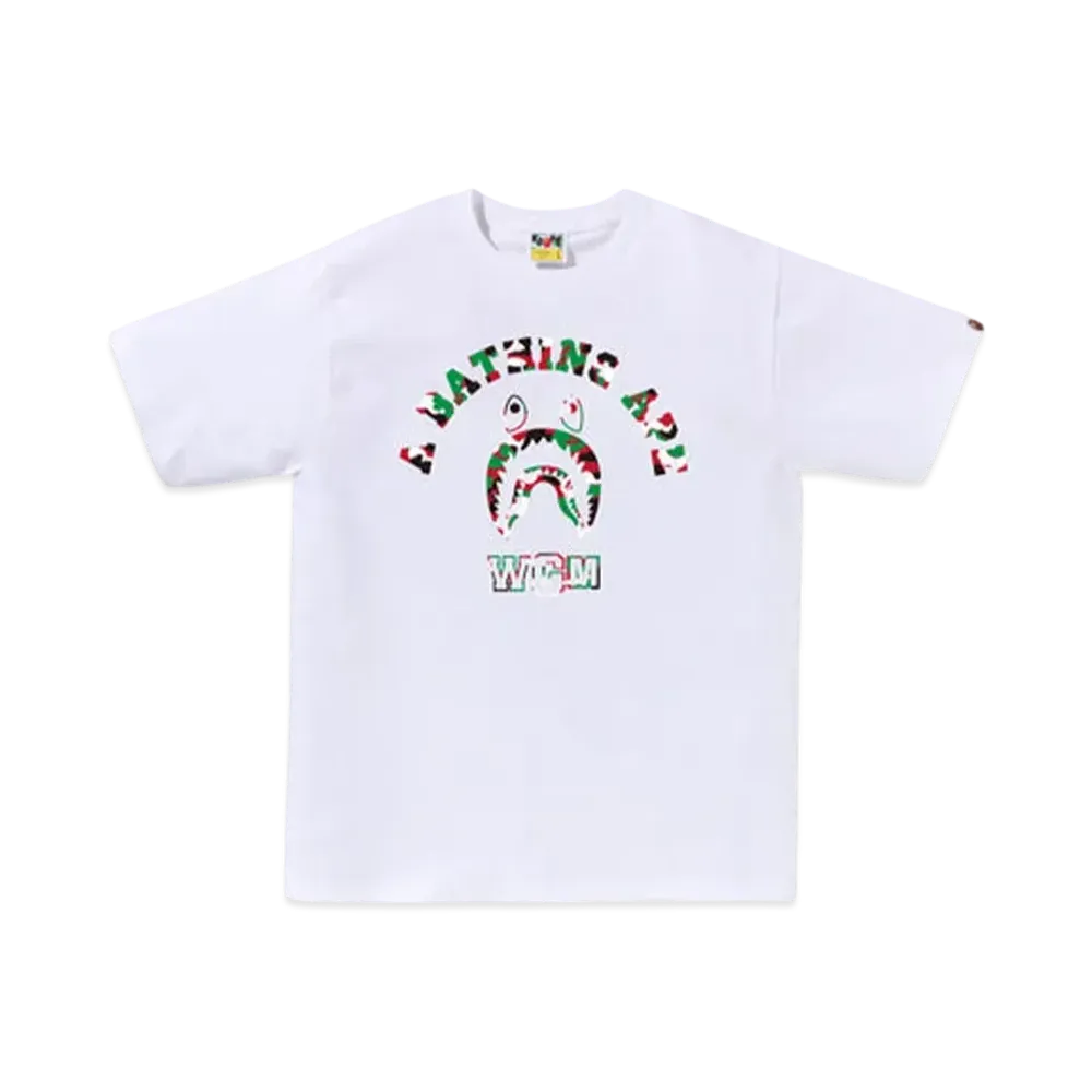 A BATHING APE Bape Store Dubai Shark College Tee "White"