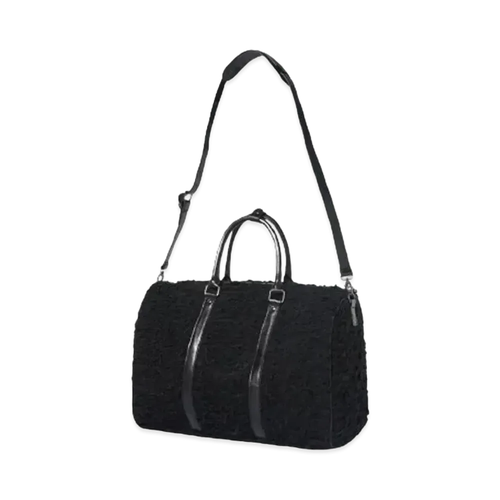 A GOOD BAD INFLUENCE "PUTALL" DISTRESSED DENIM BOSTON BAG "BLACK"