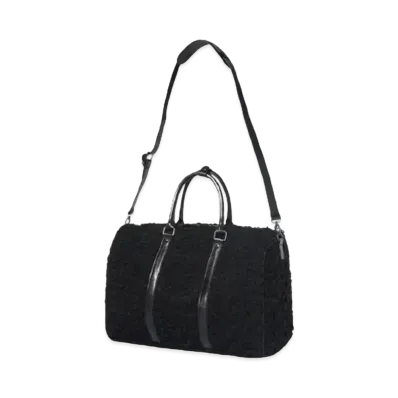 A GOOD BAD INFLUENCE "PUTALL" DISTRESSED DENIM BOSTON BAG "BLACK"