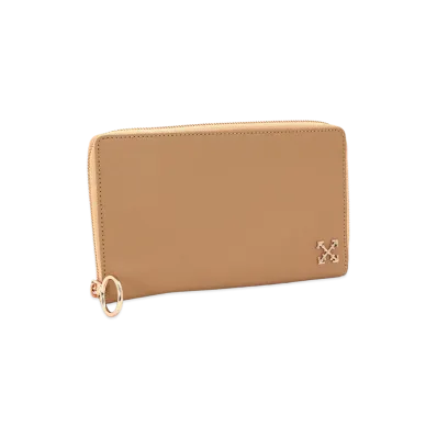 Off-White Purse Zip Around Travel Case "Nude"