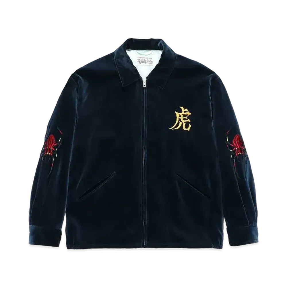 WACKO MARIA Wolf`s Head / Velvet Vietnam Jacket "Dark Blue"