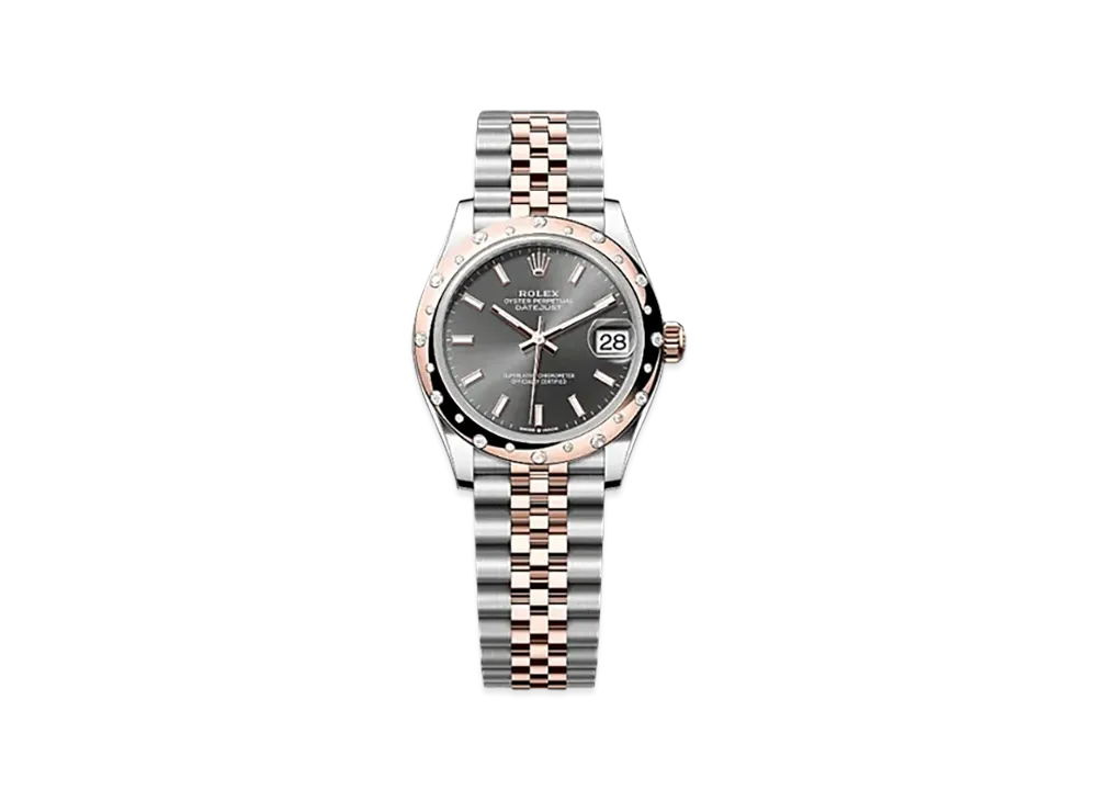 ROLEX Datejust 31mm Oystersteel & Everose Gold Diamond 278341RBR "Slate"