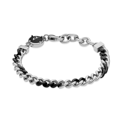 Diesel Dx1498 Two-Tone Stainless Steel Chain Bracelet "Silver Black"