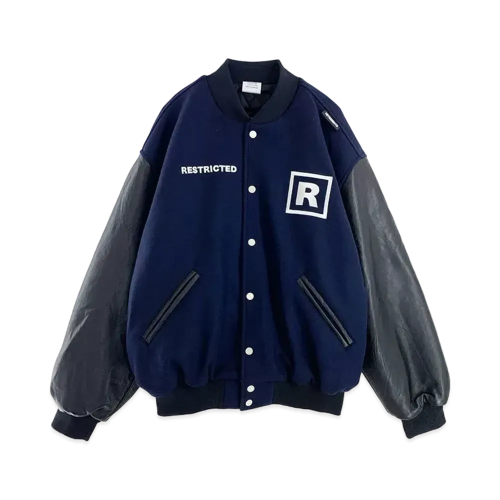 VETEMENTS 18+ RESTRICTED COLLEGE JACKET "Blue"