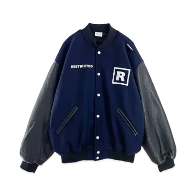 VETEMENTS 18+ RESTRICTED COLLEGE JACKET "Blue"