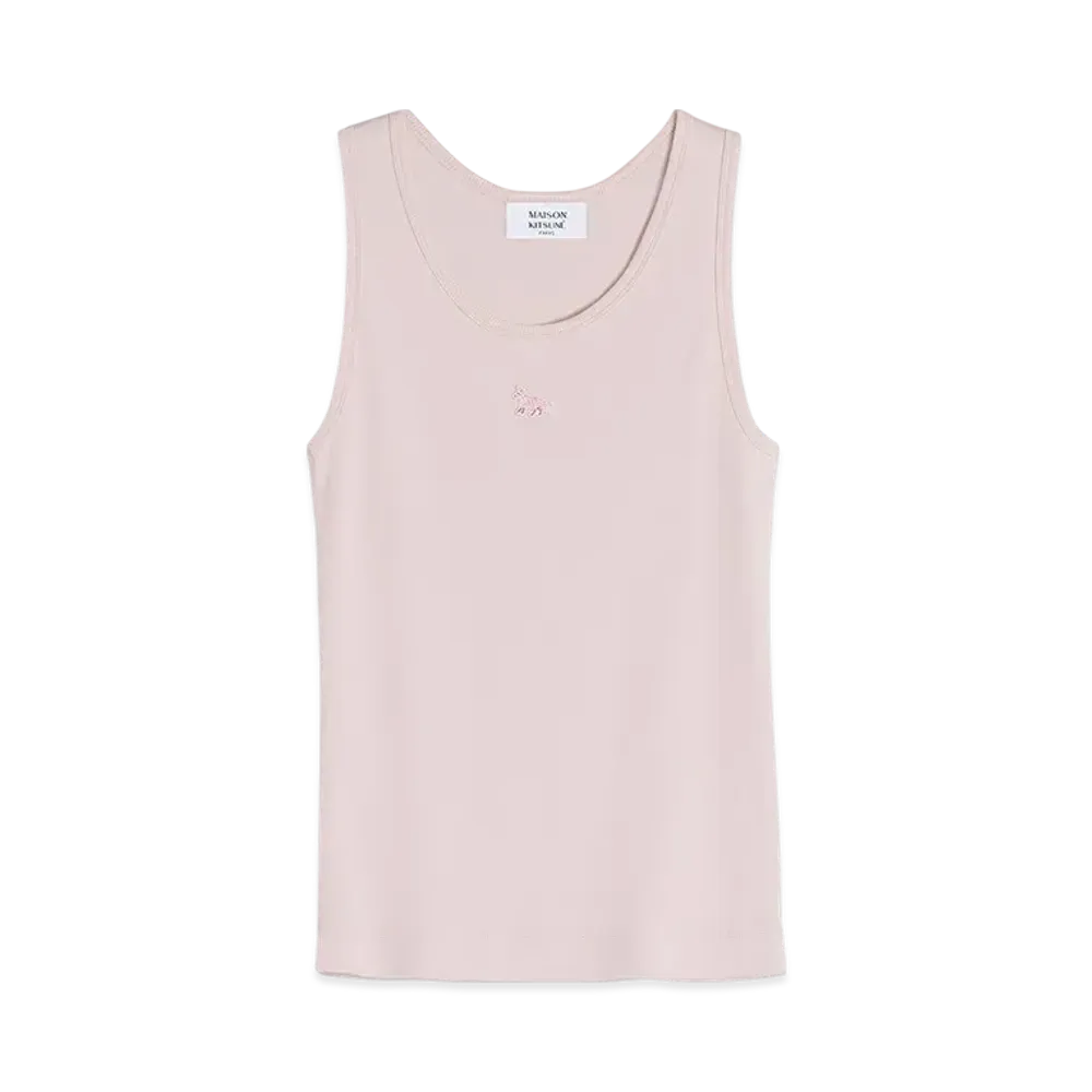 Maison Kitsune Baby Fox Patch Rib Tank Top "Rosewater"