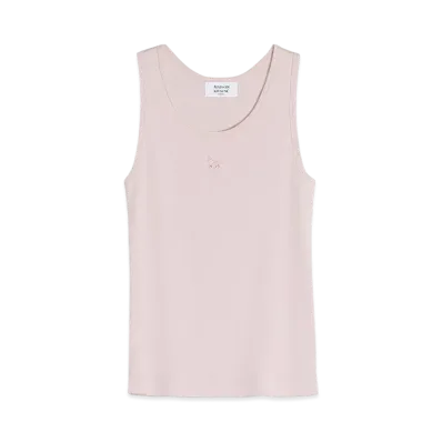 Maison Kitsune Baby Fox Patch Rib Tank Top "Rosewater"