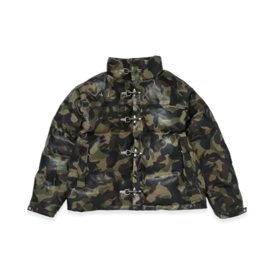 THUG CLUB Camo Leather Puffer Jacket "Camo"
