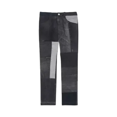 Children of the discordance NY: VINTAGE PATCH WORK DENIM PT TYPE-SS "BLACK"