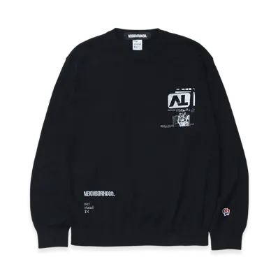 NEIGHBORHOOD x out stand IN Crewneck Sweater "Black"