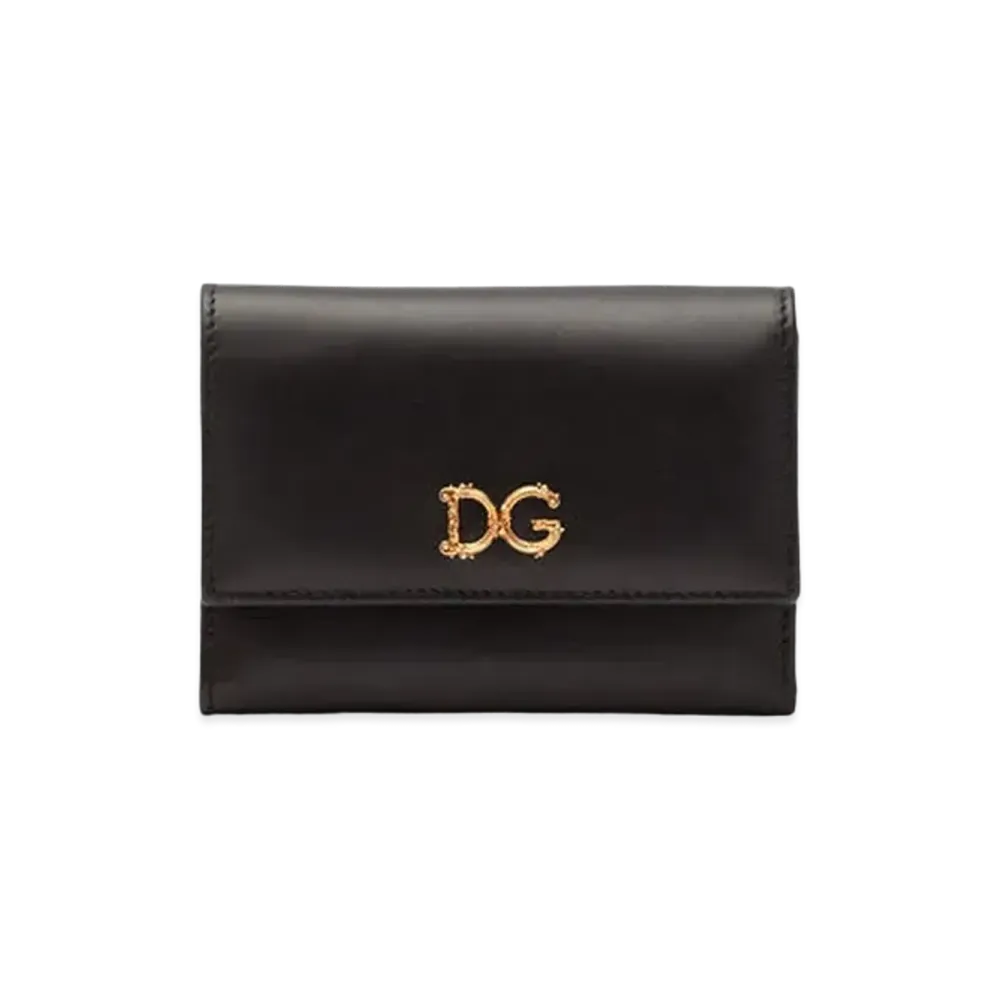 Dolce&Gabbana Continental Wallet Small Calfskin DG Barocco "Black"