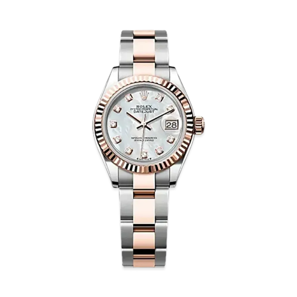 ROLEX Lady-Datejust 28mm Oystersteel & Everose Gold 279171 "White Mother-of-Pearl"