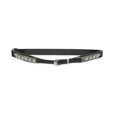 TOGA VIRILIS Concho leather belt "BLACK"