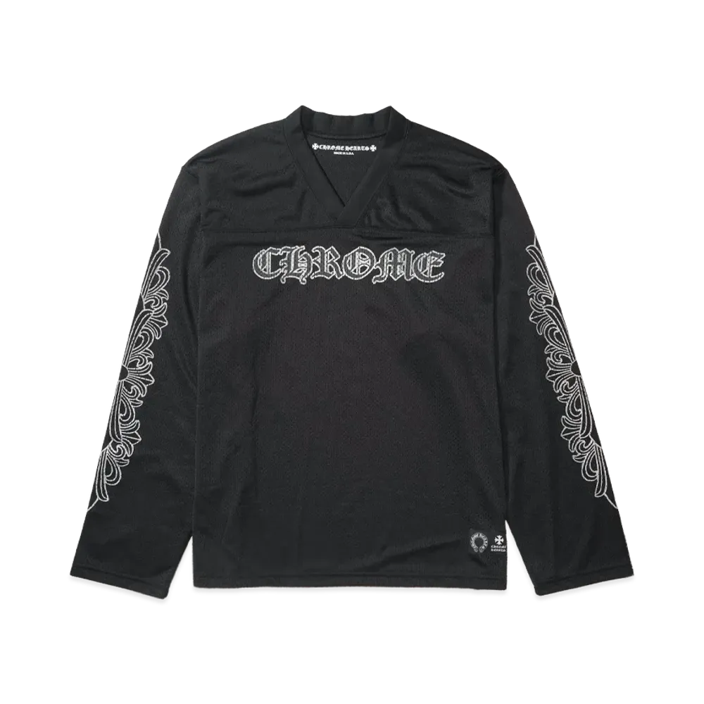 Chrome Hearts Mesh Warm Up Jersey L/S Cut Saw "Black"