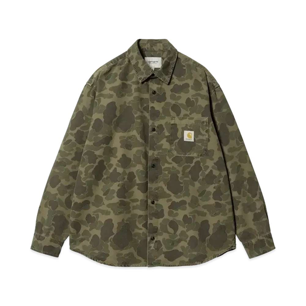 Carhartt WIP L/S Duck Shirt "Camo Duck, Green/Office Green"