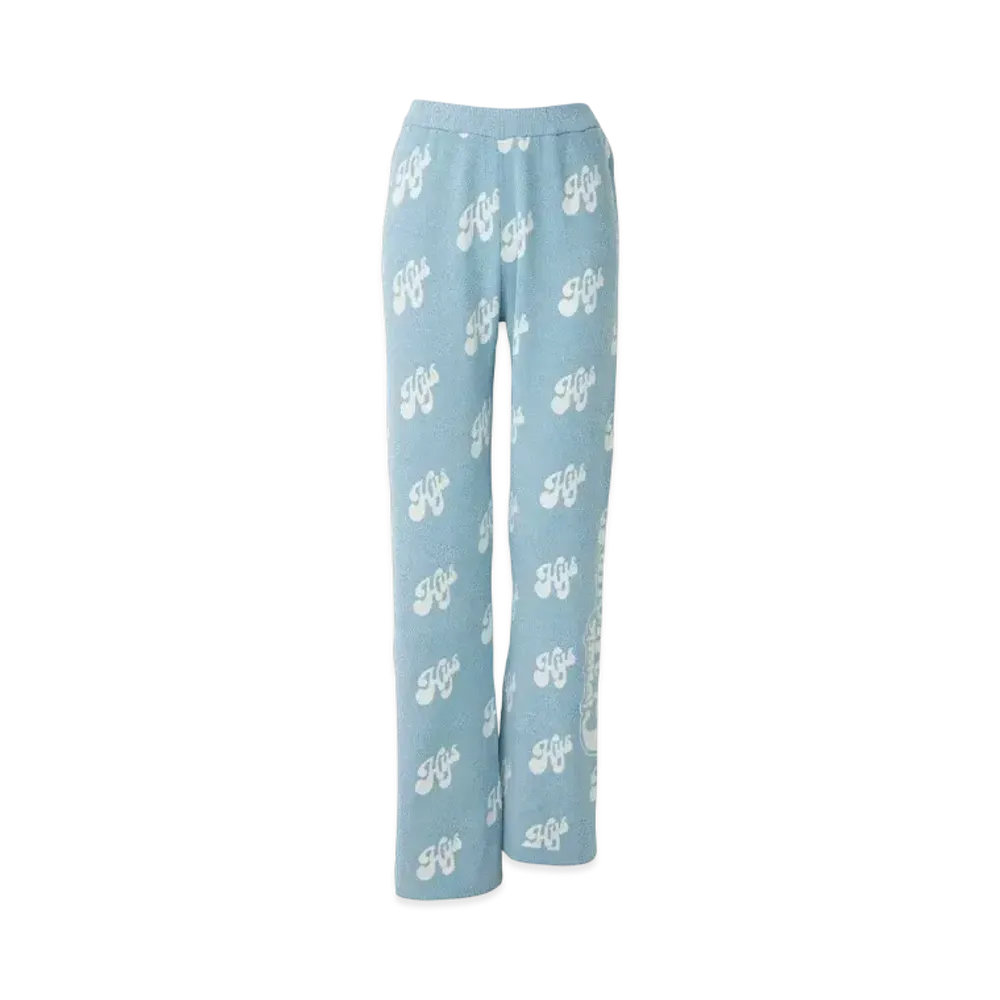 HYSTERIC GLAMOUR Swash Monogram Pattern Jacquard Flare Pants "Blue"