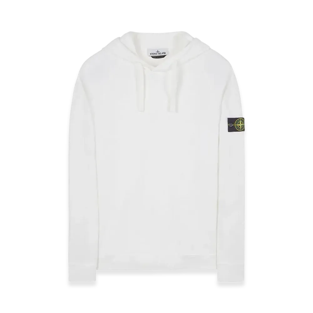 Stone Island 62160 Malfile Fleece Garment Dyed Hooded Sweatshirt - 23SS "White"