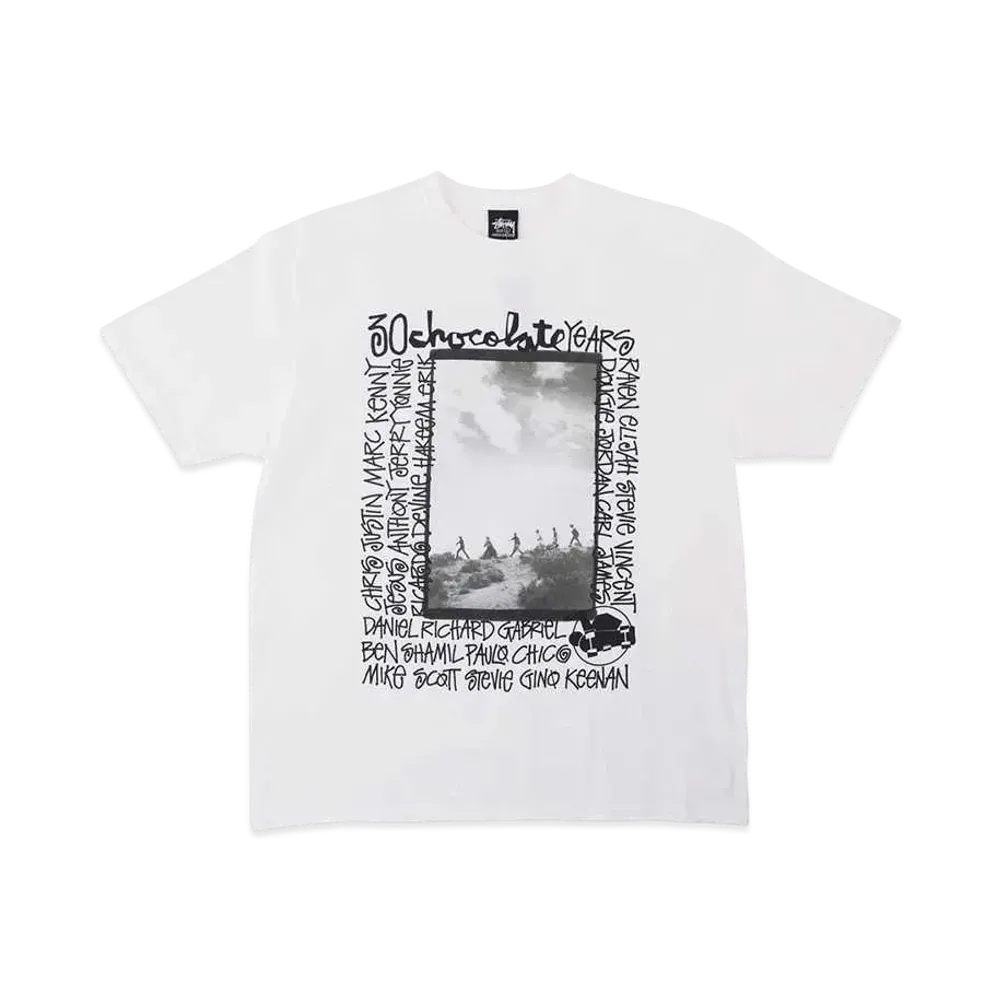 Stussy x Chocolate Skateboards 30th Anniversary Tee "White"