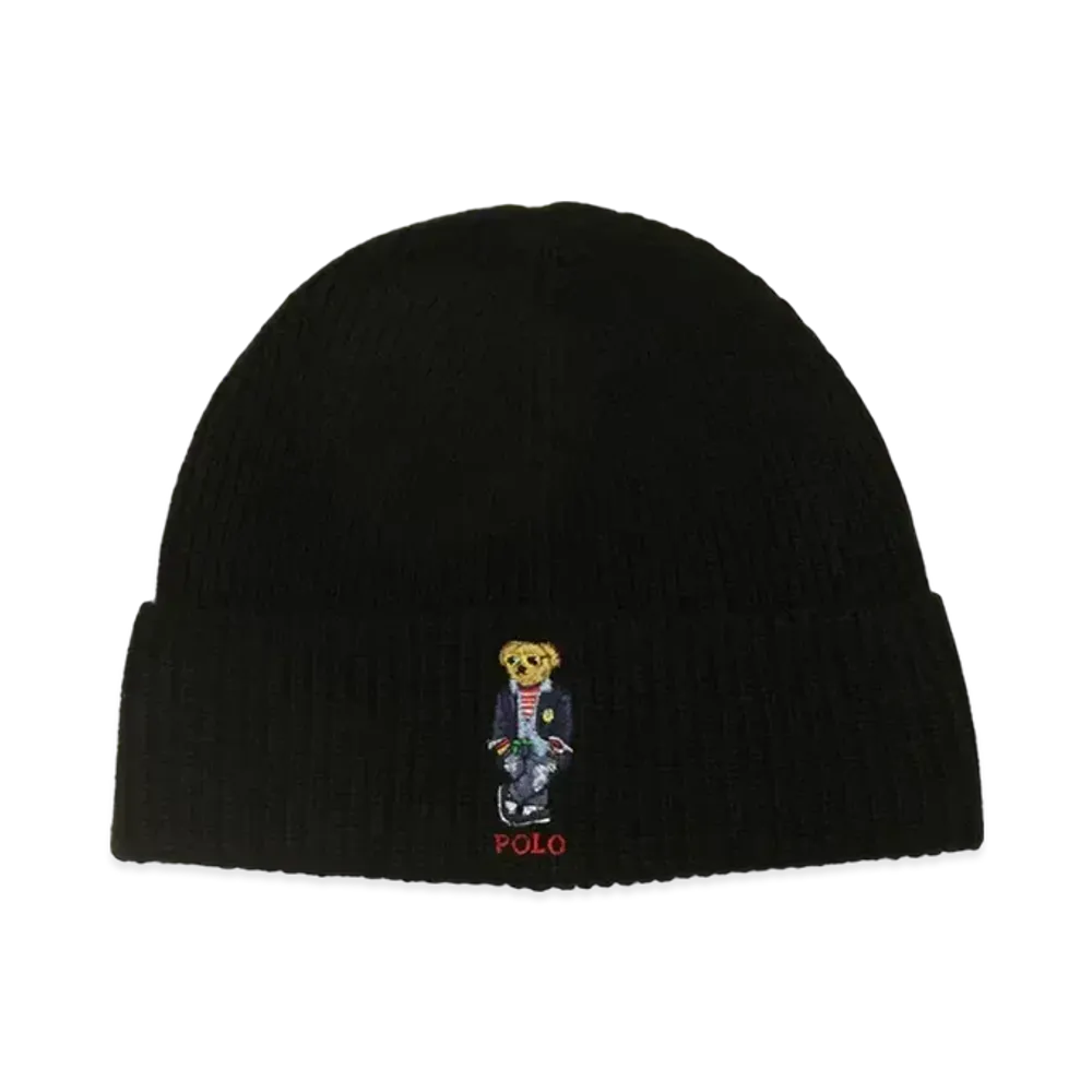 Polo Ralph Lauren Regatta Bear Tall Beanie "Black"