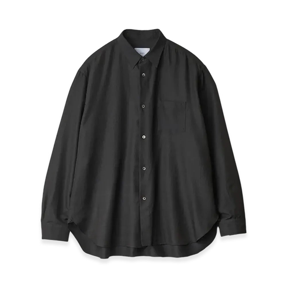 ssstein Wool/Silk Regular Collar Shirt "Dark Charcoal"