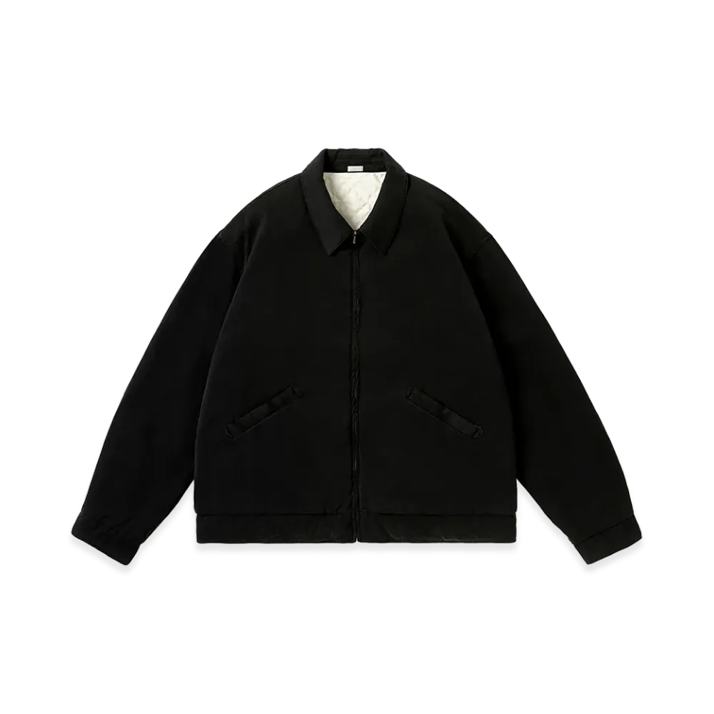 A.PRESSE Washed Silk Rayon Gabardine Jacket "Black"