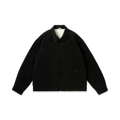 A.PRESSE Washed Silk Rayon Gabardine Jacket "Black"