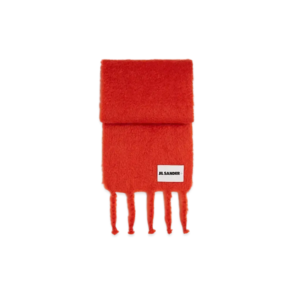 Jil Sander Wool Blend Scarf "Red"