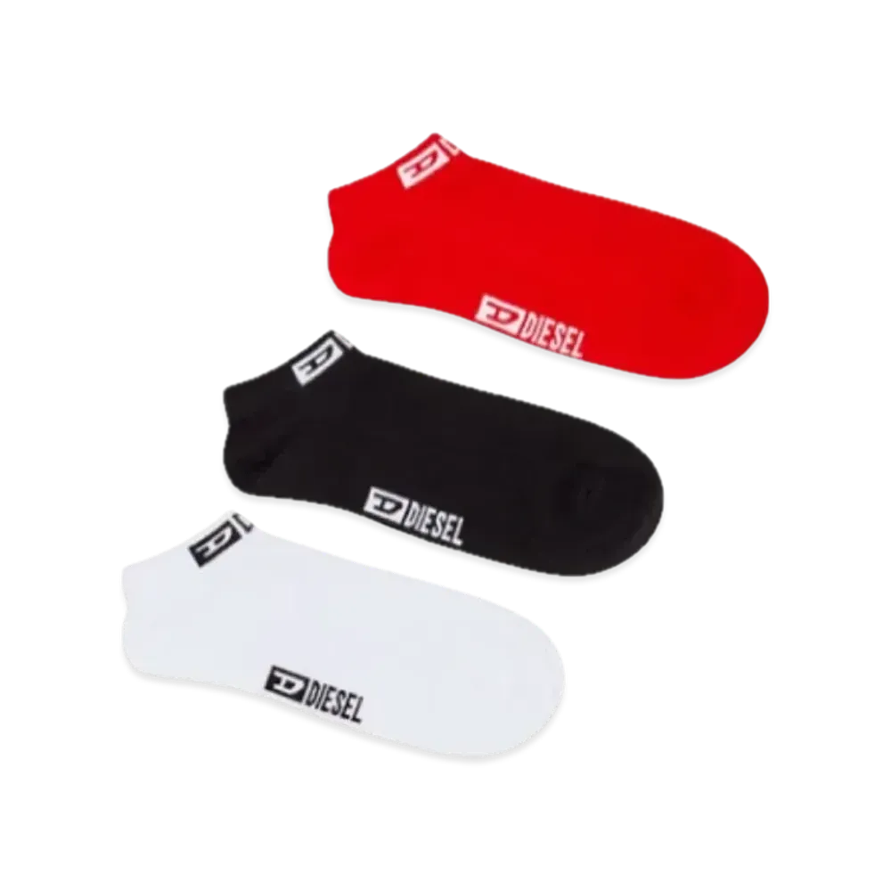 Diesel SKM Sax Threepack Socks "Black/Red/White"