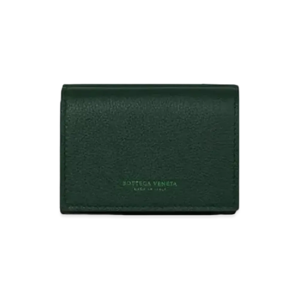 Bottega Veneta Calfskin Trifold Mini Wallet "Deep Blue"