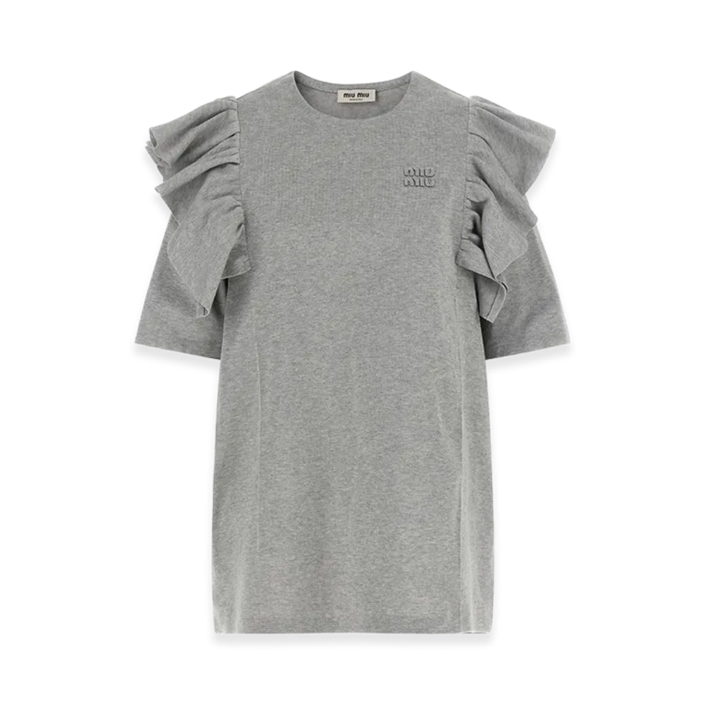 MIU MIU Women's Ruffle Dress "Gray"