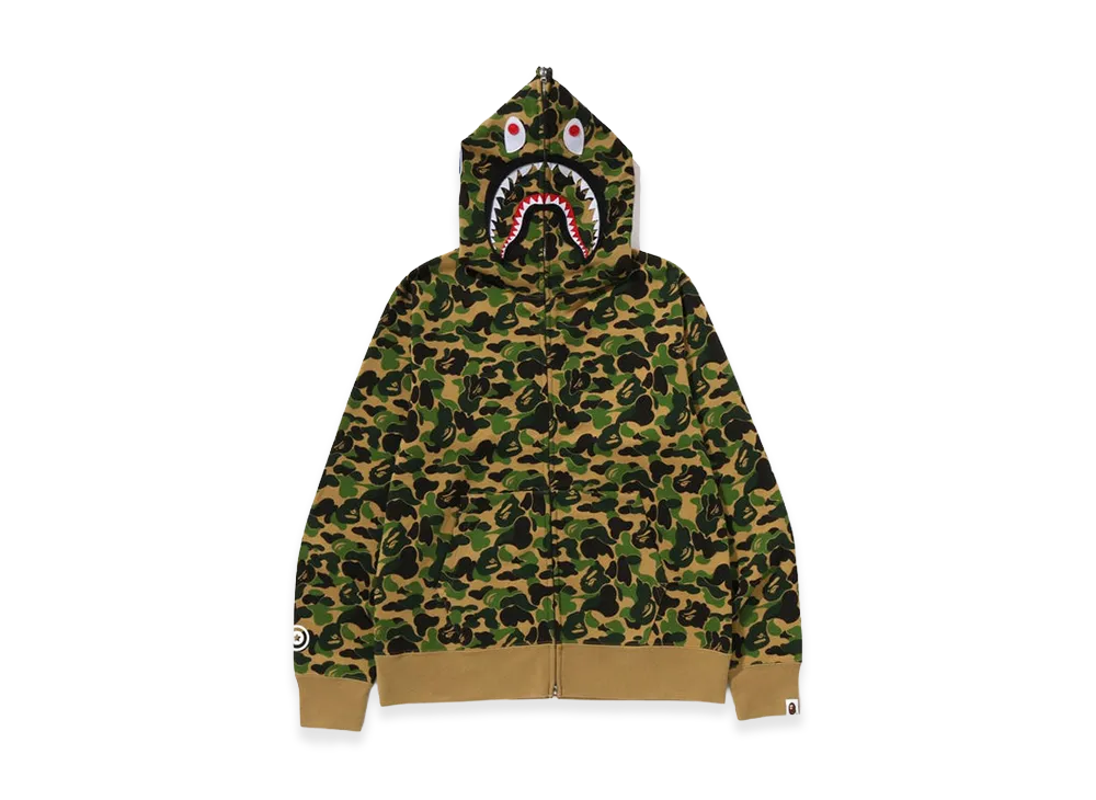 A BATHING APE Abc Camo Separate Shark Full Zip Hoodie "Green"
