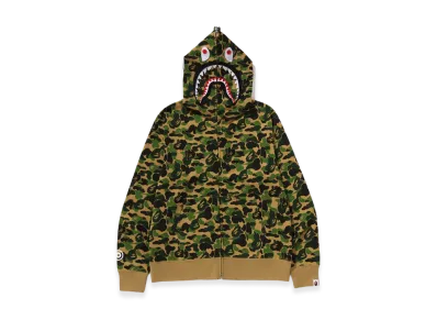 A BATHING APE Abc Camo Separate Shark Full Zip Hoodie "Green"
