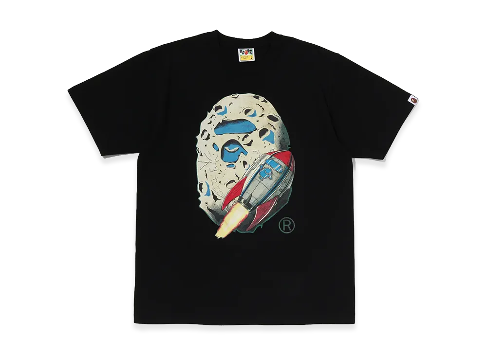 A BATHING APE Moon Ape Head Tee "Black"