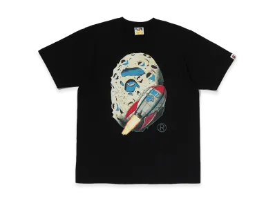 A BATHING APE Moon Ape Head Tee "Black"