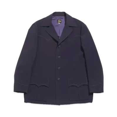 Needles WESTERN LEISURE JACKET - PE/PU DOUBLE CLOTH "Navy"
