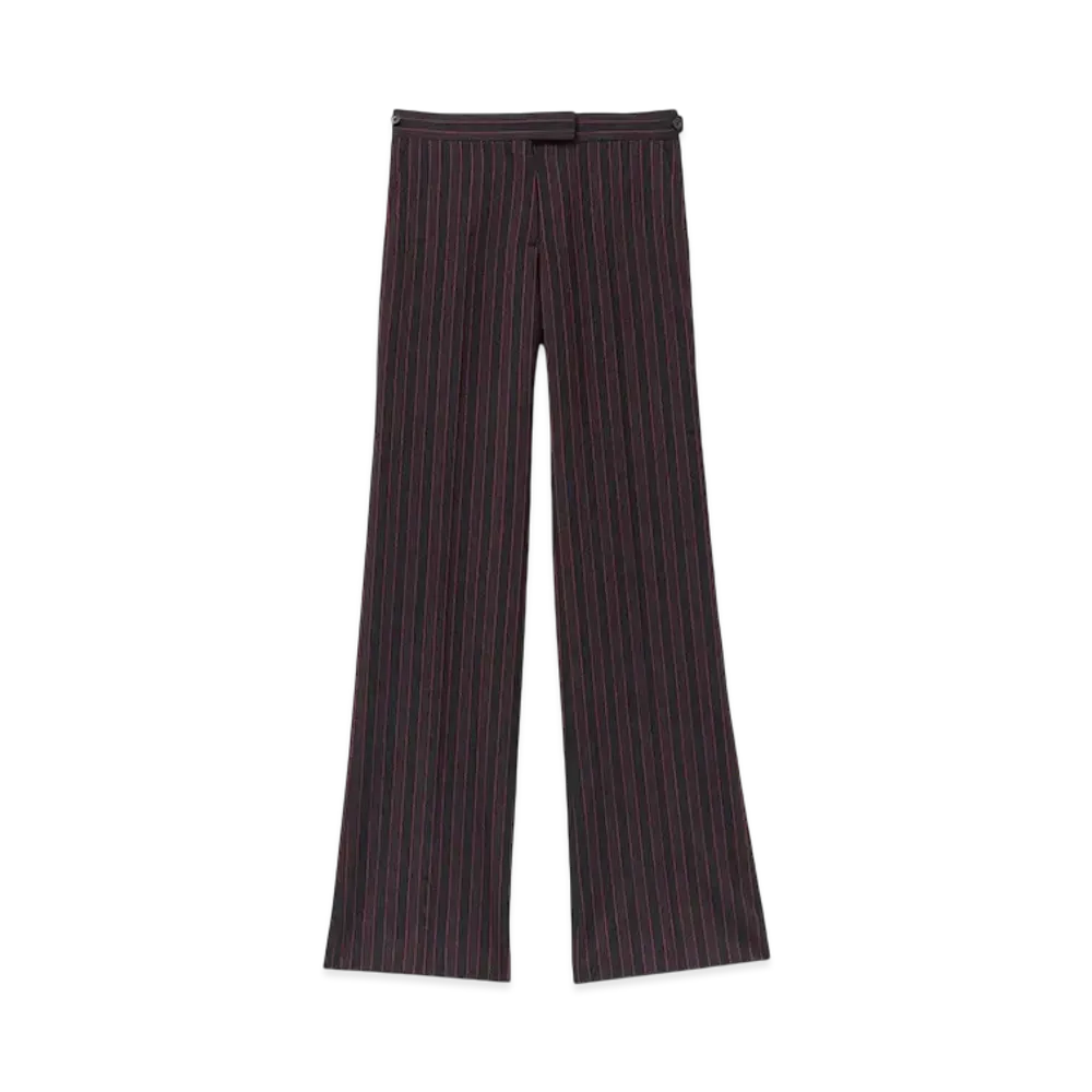 Alexander McQUEEN Pinstripe Low-Rise Pants "BlackBurgundy"