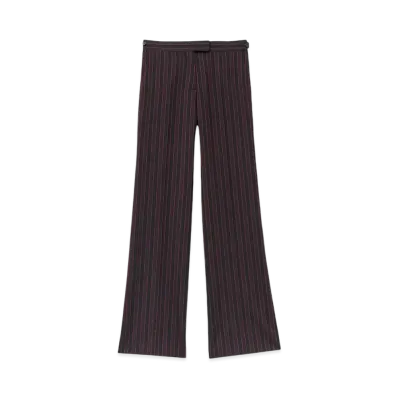 Alexander McQUEEN Pinstripe Low-Rise Pants "BlackBurgundy"