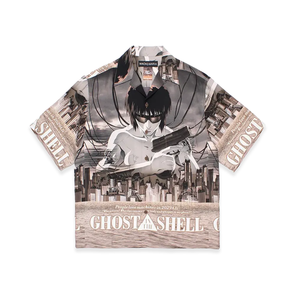 WACKO MARIA x Ghost in the Shell Hawaiian Shirt Type-1 "Beige"