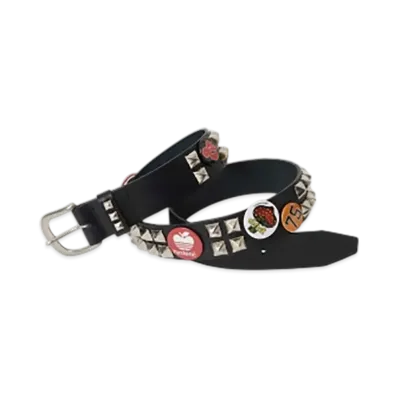 HYSTERIC GLAMOUR Studs Badges Fever Belt "Black"