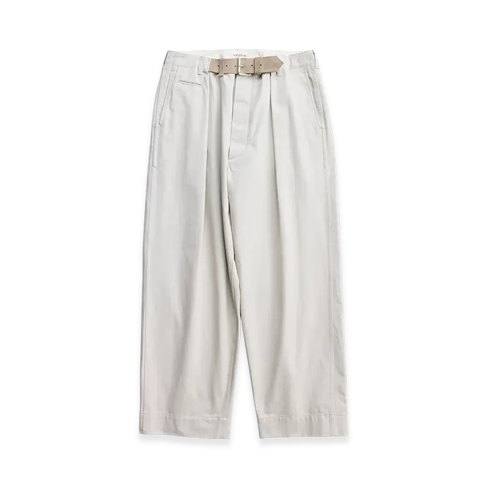 NICENESS Jordan Integrated Leather Belt Trousers "Light Beige"