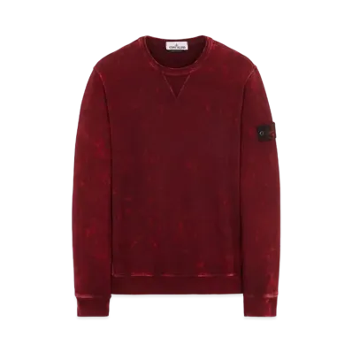 Stone Island 61538 COTTON FLEECE + OFF-DYE OVD TREATMENT "Maroon"