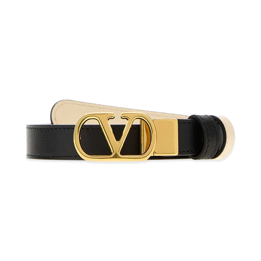 Valentino Women's Leather Reversible Belt "Black"