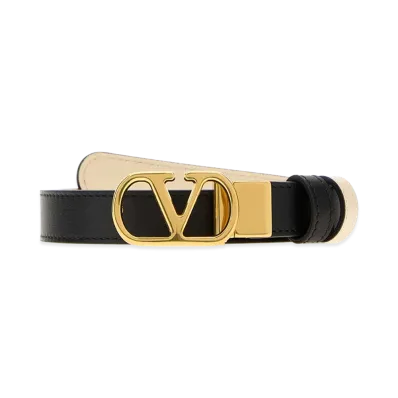 Valentino Women's Leather Reversible Belt "Black"