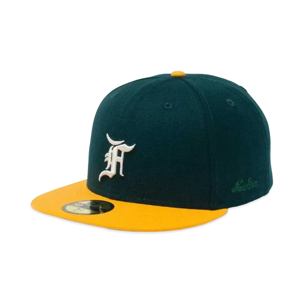 NEW ERA 59Fifty Fear of God Essentials the Classic Collection Oakland Athletics "Dark Green/Yellow"