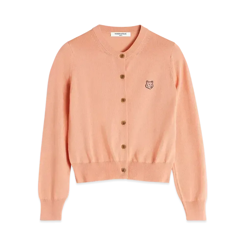 Maison Kitsune Women'S Bold Fox Head Patch Regular Cardigan "Gerbera Red"