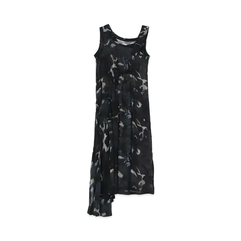 Ground Y Camouflage Pattern Cupra Chiffon Sleeveless Dress Type2 "Blue"
