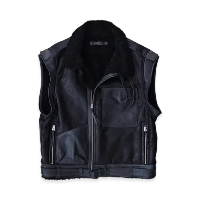 NICENESS Switlik Sheepskin Flight Vest B.B.4 "Black"